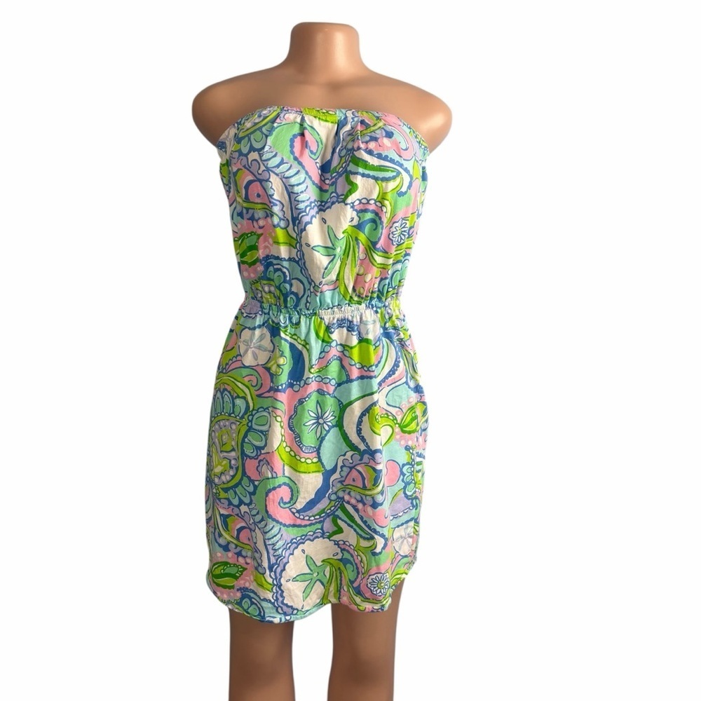 Lilly Pulitzer Windsor Strapless Jersey Dress Multi Conch Republic - Picture 4 of 9